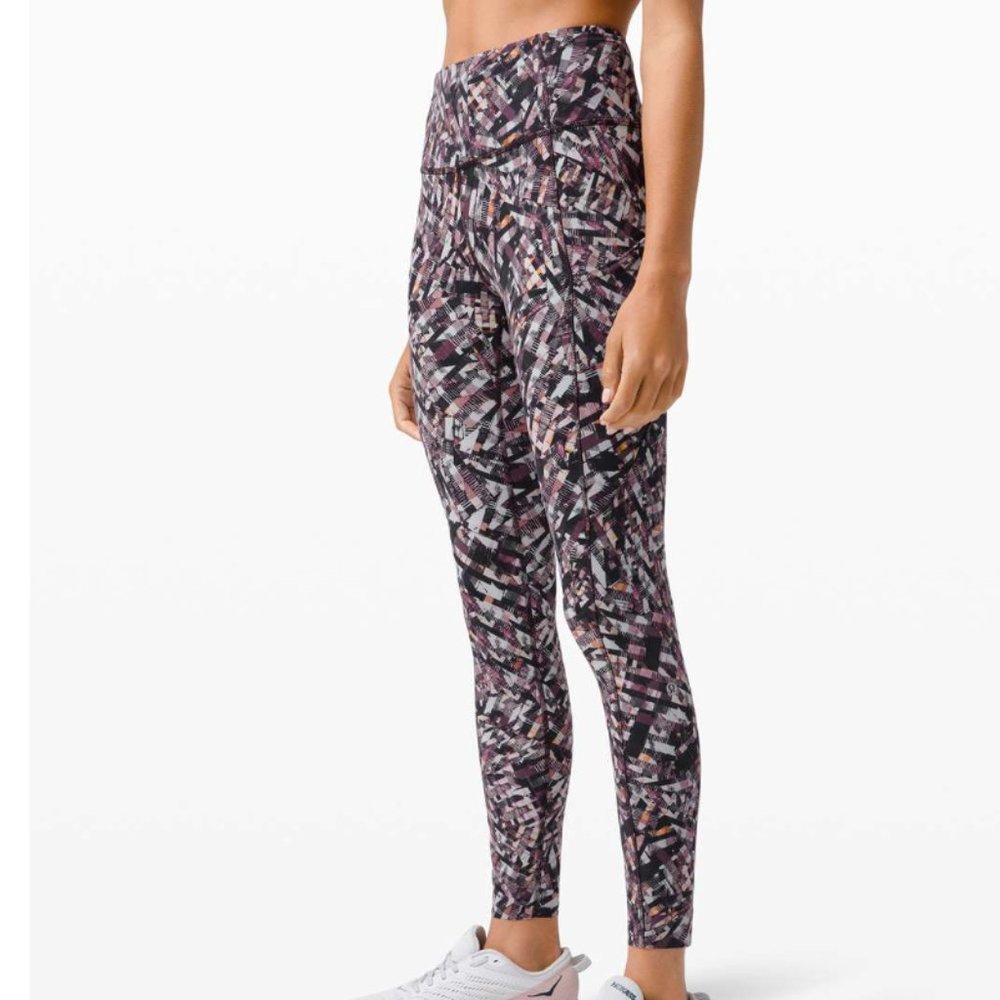 lululemon athletica High-Rise Printed Leggings in Black, Pink, Gray